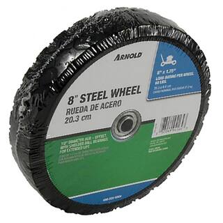 Arnold 8 in. x 1.75 in. Universal Steel Wheel with Shielded Ball Bearings for Extended Life and an Offset Hub 490-322-0004