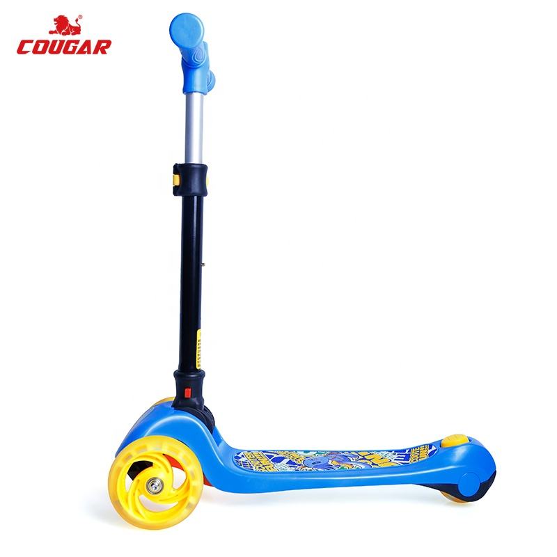 MHBC 023 Cycling Scooter Children 3 Wheels Rolling Led Light Folding Adjustable Kick Pedal Foot Bike Scooters