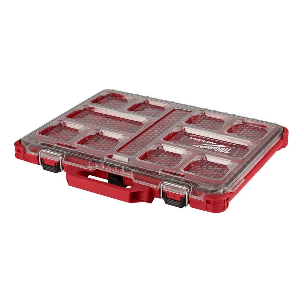 Milwaukee PACKOUT 11-Compartment Low-Profile Impact Resistant Portable Small Parts Organizer 48-22-8431