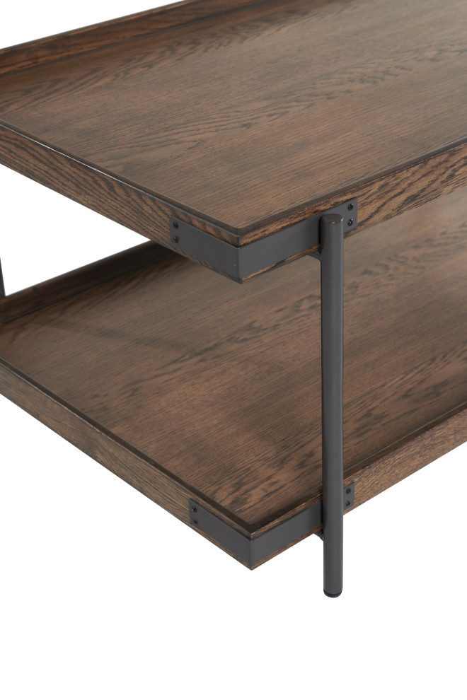 Kyra 27 quotOak and Metal Side Table  Shelf   Industrial   Side Tables And End Tables   by Bolton Furniture  Inc.  Houzz