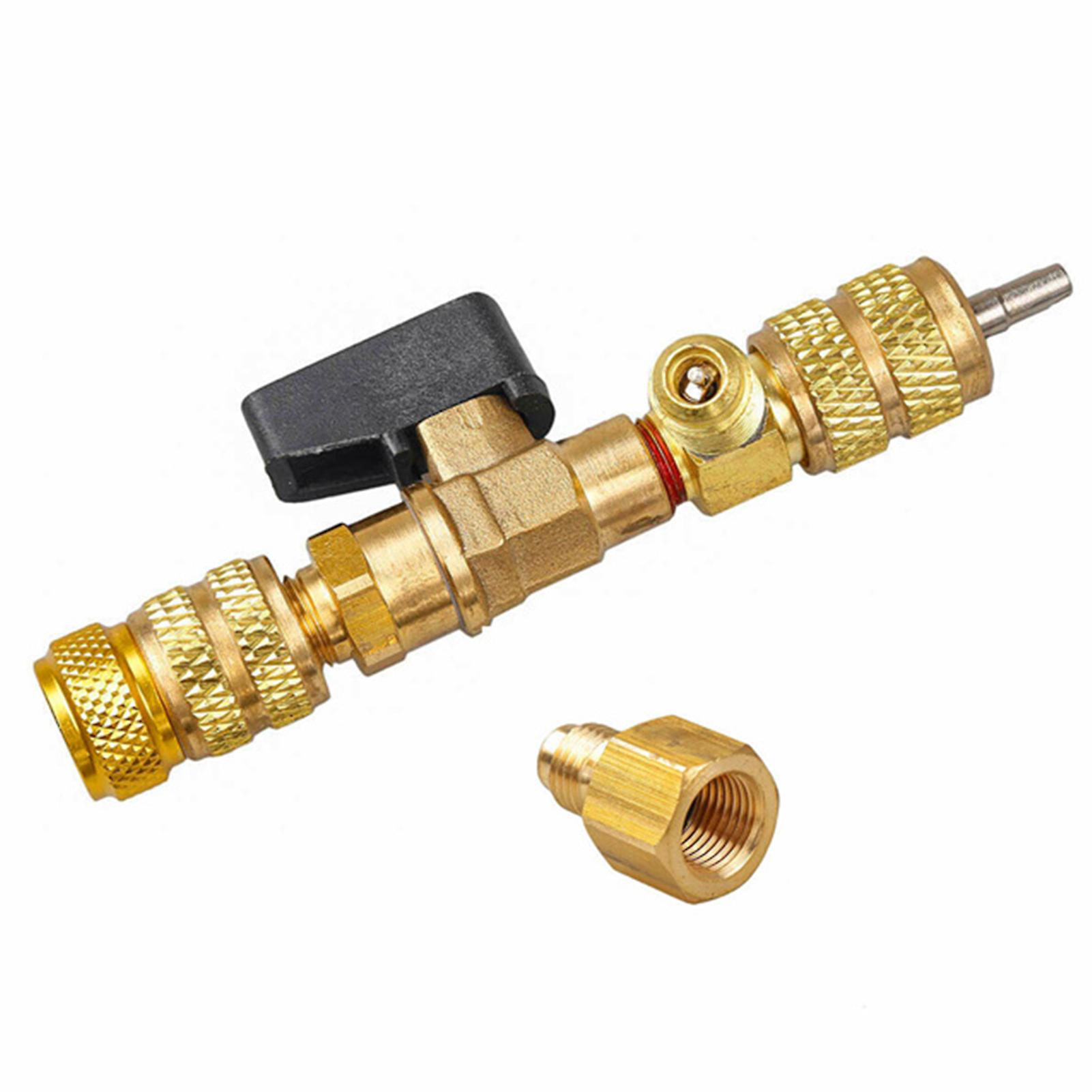 Gold Hvac Valve Core Remover Installation Tool Dual 1/4'' And 5/16'' Port With 10 Cores