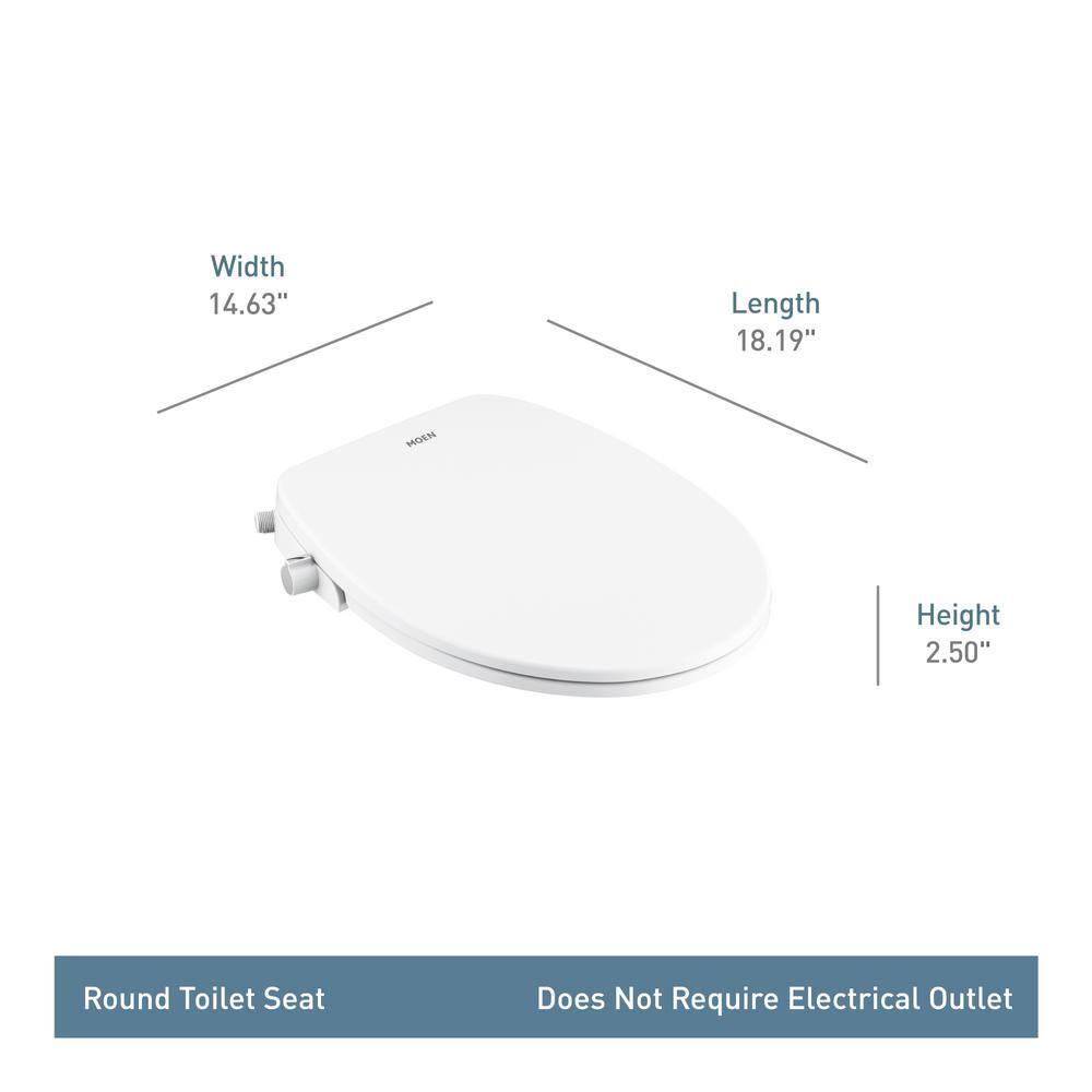 MOEN 2-Series Non-Electric Bidet Seat for Round Toilets in White EB500-R