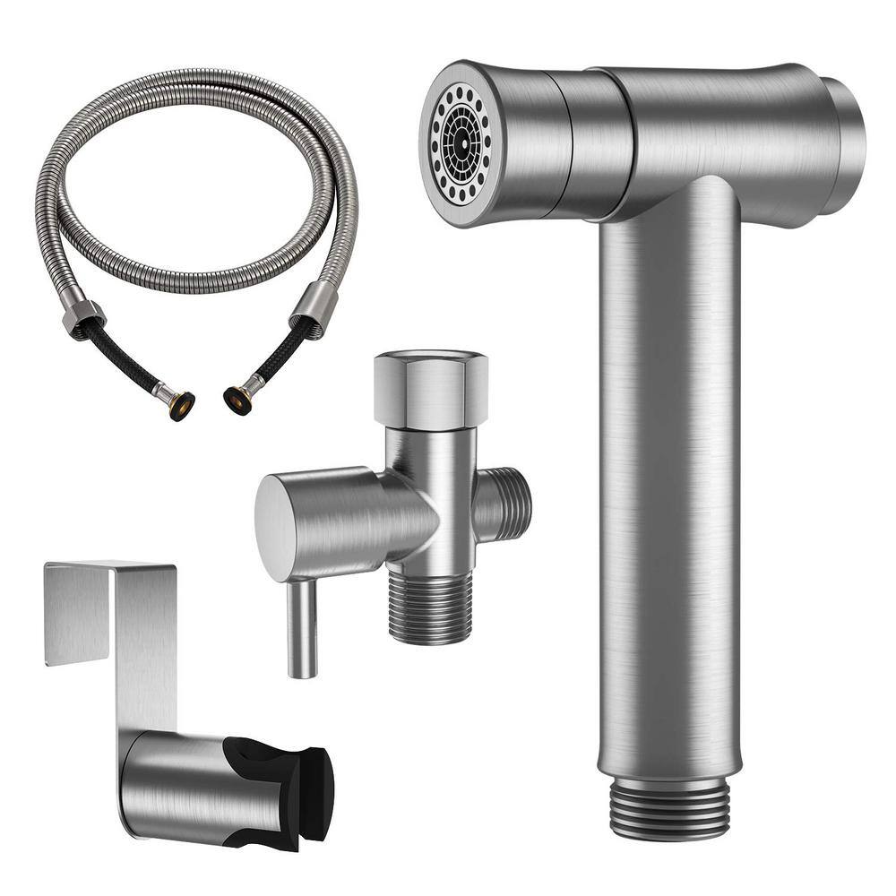 ruiling Stainless Steel Hand-held Bidet Toilet Sprayer Set in Silver ATK-111