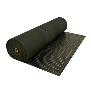 Rubber-Cal Diamond Plate 4 ft. x 9 ft. Black Rubber Flooring (36 sq. ft.) 03-206-W100-09