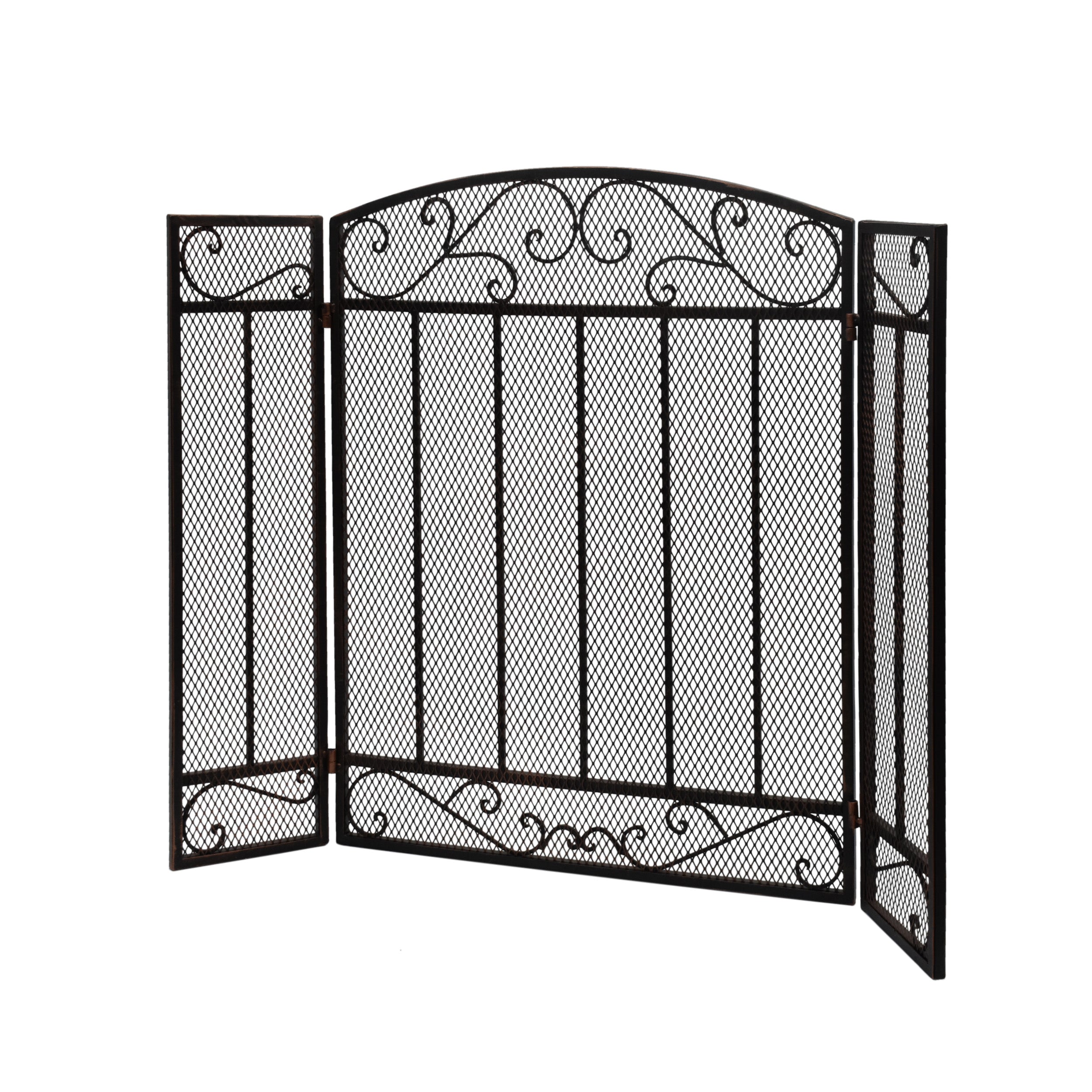 Fernando Contemporary Three Panel Iron Firescreen