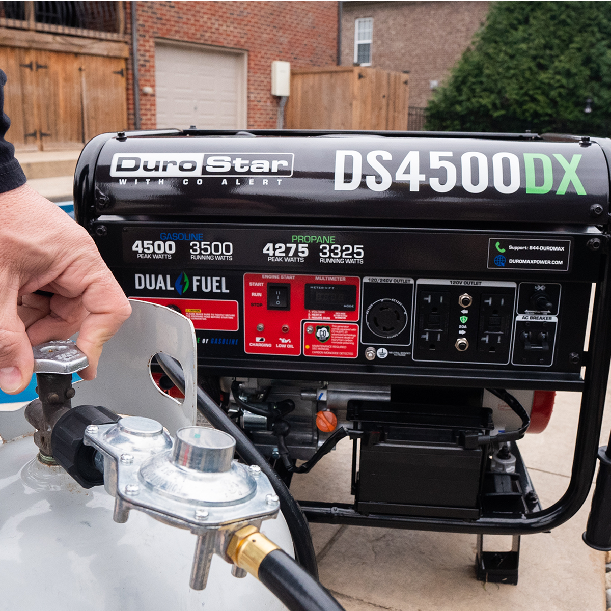 4,500 Watt Dual Fuel Portable Generator w/ CO Alert