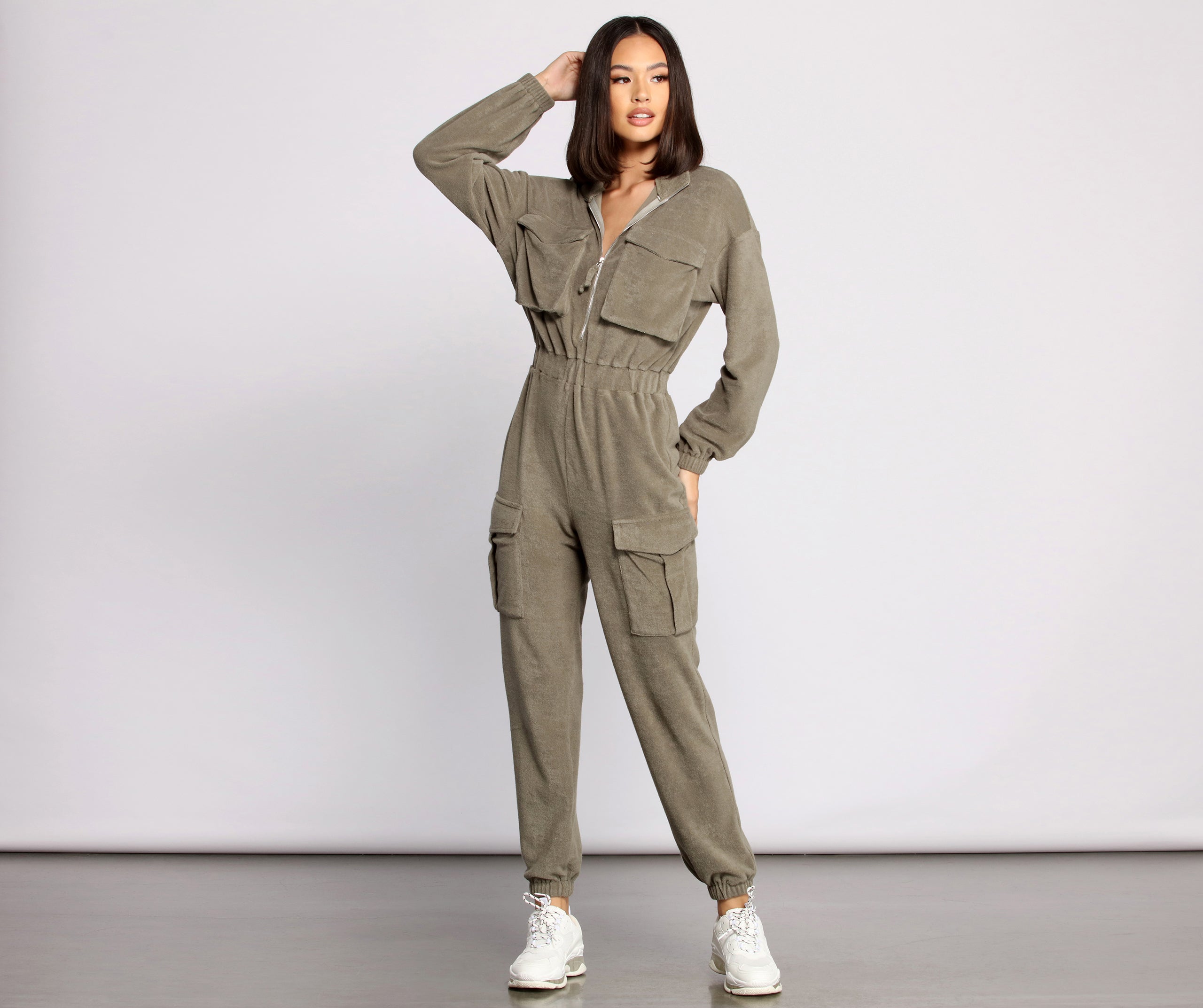 Zipped and Trendy Cargo Jumpsuit