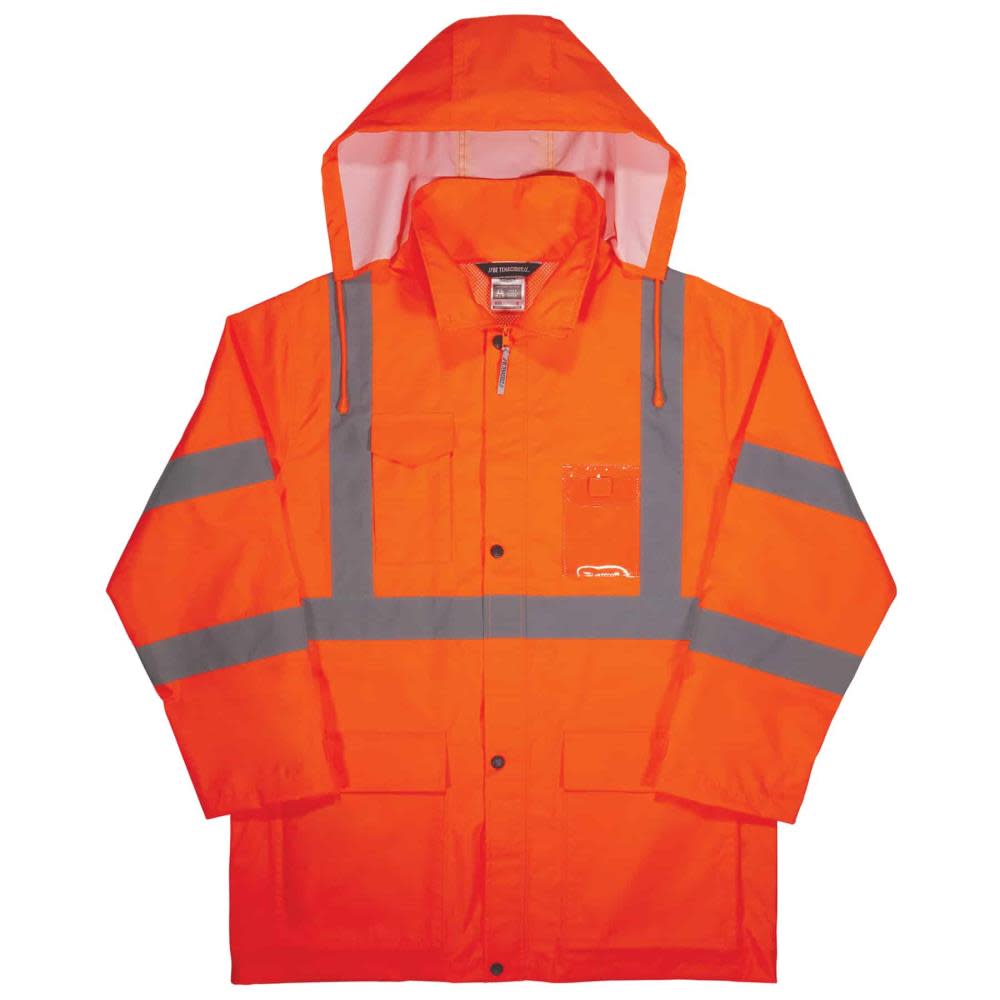 Ergodyne GloWear 8366 Lightweight Hi Vis Rain Jacket Orange Small