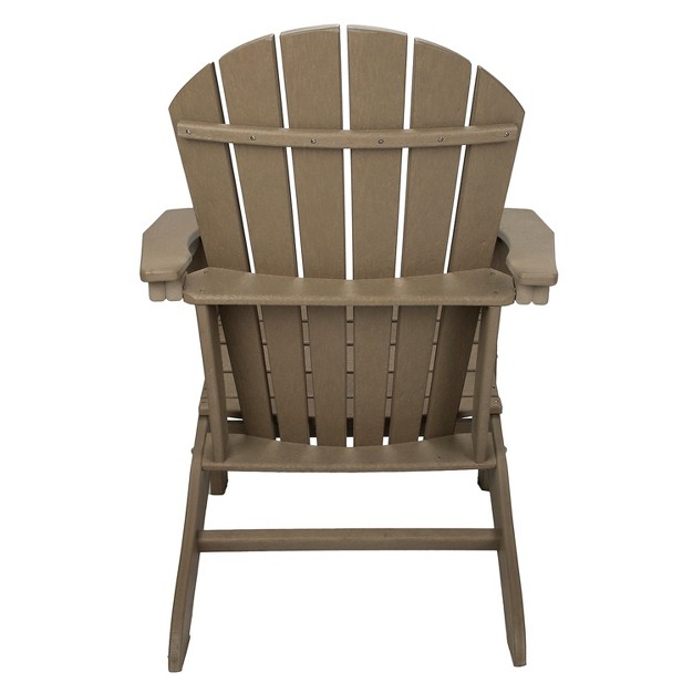 Leisure Classics Uv Protected Hdpe Indoor Outdoor Adirondack Lounge Patio Porch Deck Chair Taupe