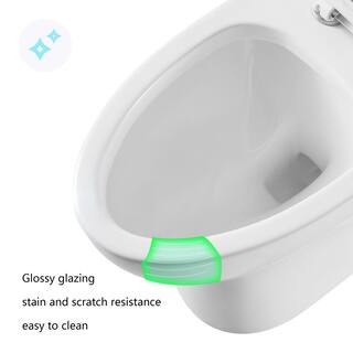 Logmey 12 in. Rough-In 1-piece 1.28 GPF Single Flush Elongated Toilet in White Seat Included H-LMTLC-76