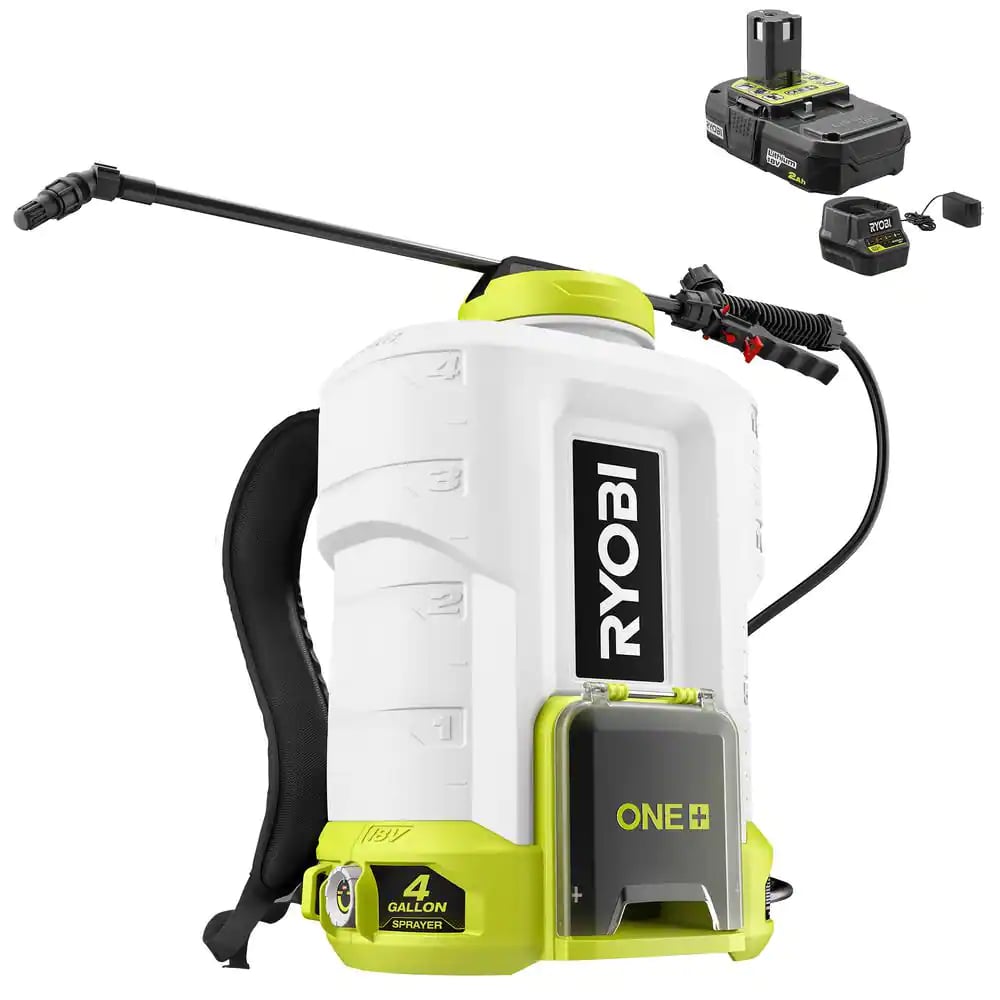 RYOBI P2860 ONE+ 18V Cordless Battery 4 Gal. Backpack Chemical Sprayer