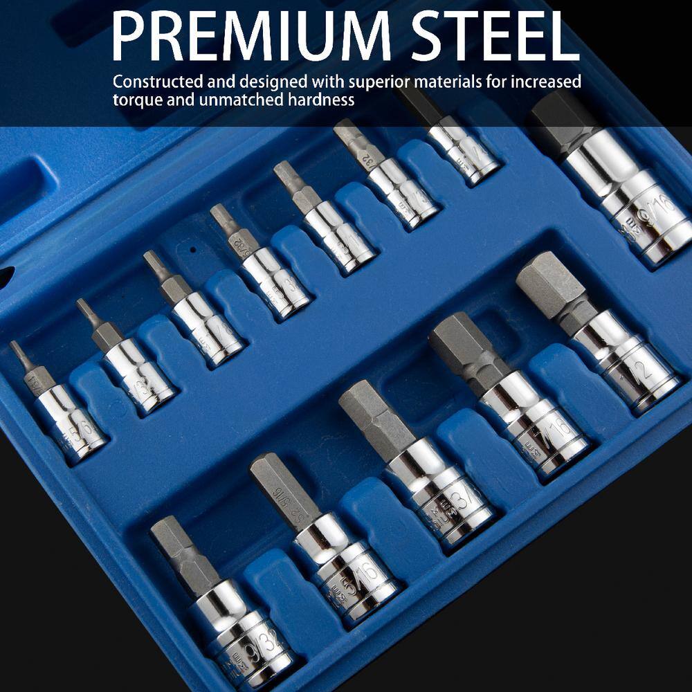 Stark SAE Pro-Grade Hex Allen Bit Socket Set (13-Piece) 33501