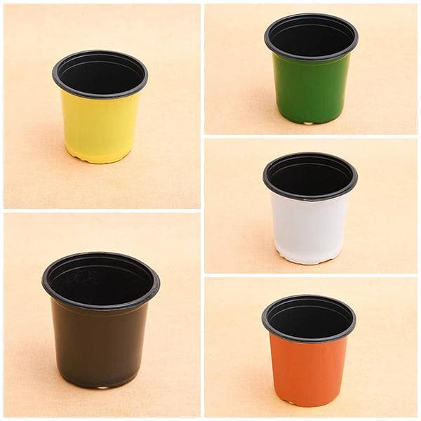 5.1 inch (13 cm) Round Plastic Thermoform Pot (Mix Color) - Pack of 20