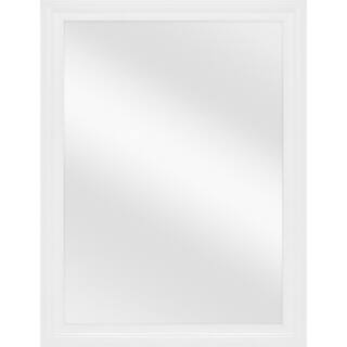 Glacier Bay 29 in. W x 41 in. H Rectangular PS Framed Wall Bathroom Vanity Mirror in White 4398WK-WT