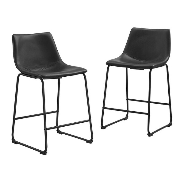 Bar Stool， Black， Set of 2