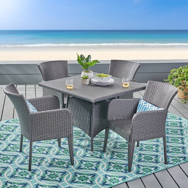 Christopher Knight Home Corsica Outdoor 5piece Wicker Dining Set