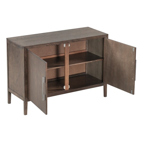 Wooden Storage Cabinet Sideboard with 2 Metal handles and 2 Doors