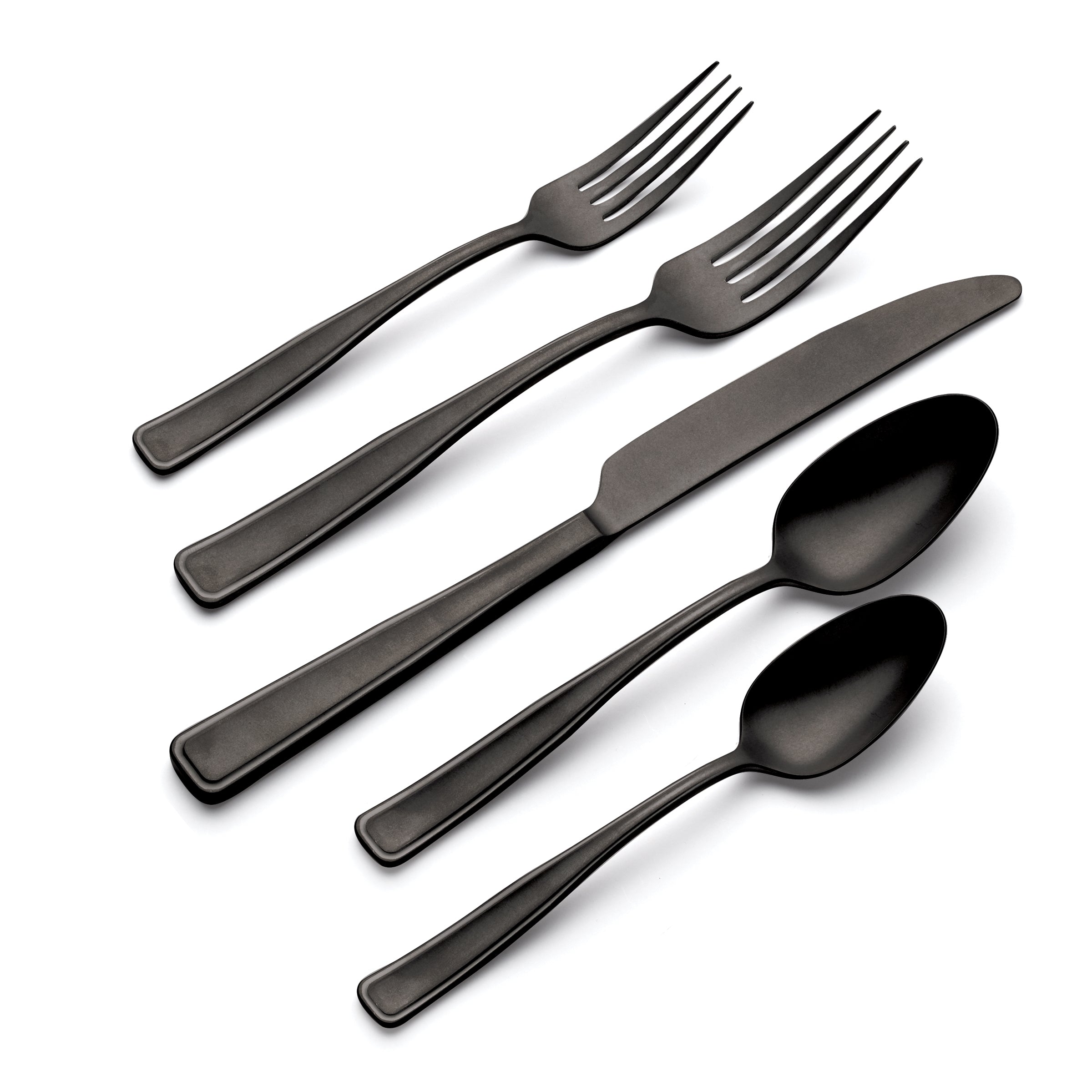 Reid Vintage Black Tumbled 20 Piece Flatware Set