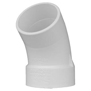 Charlotte Pipe 3 in. PVC DWV 45-Degree Street Elbow PVC003231200HD