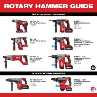 MW M18 FUEL 18-Volt Lithium-Ion Brushless 1 in. Cordless SDS-Plus Rotary Hammer Kit wFUEL 12 in. Impact Wrench 2912-22-2962-20