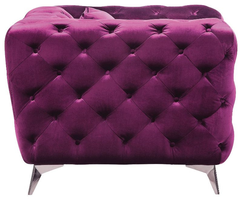 Acme Atronia Sofa PUrple Velvet   Midcentury   Sofas   by AMOC  Houzz