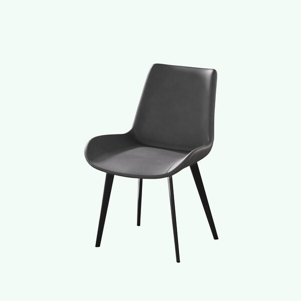 2pcs Dining Chair with Black Metal Leg