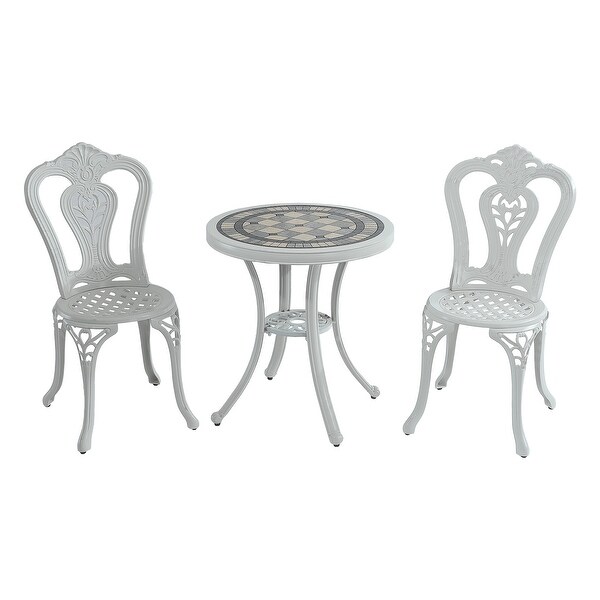 3Piece Cast Aluminum Outdoor Patio Bistro Set