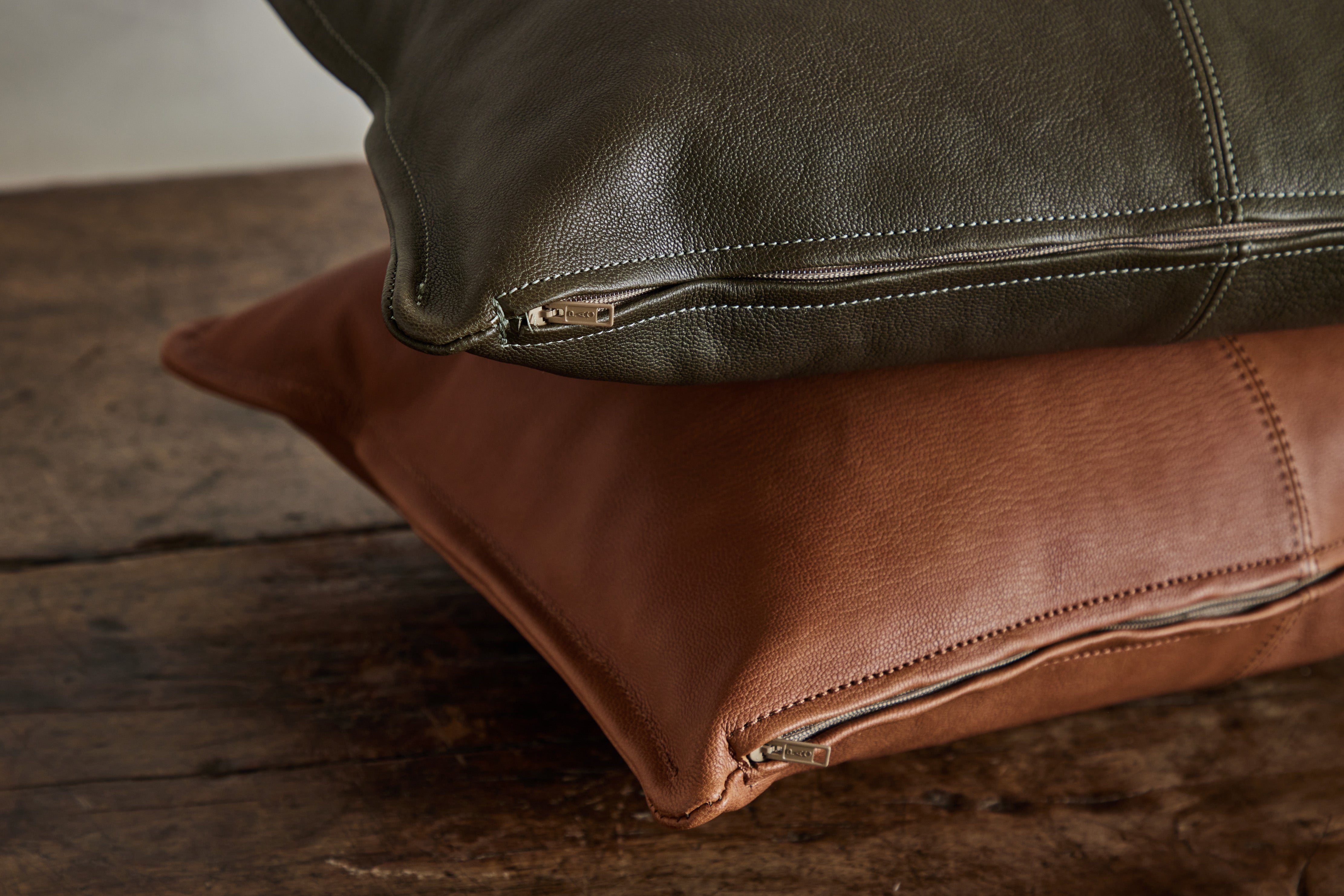 Nickey Kehoe, Tan Leather Pillow