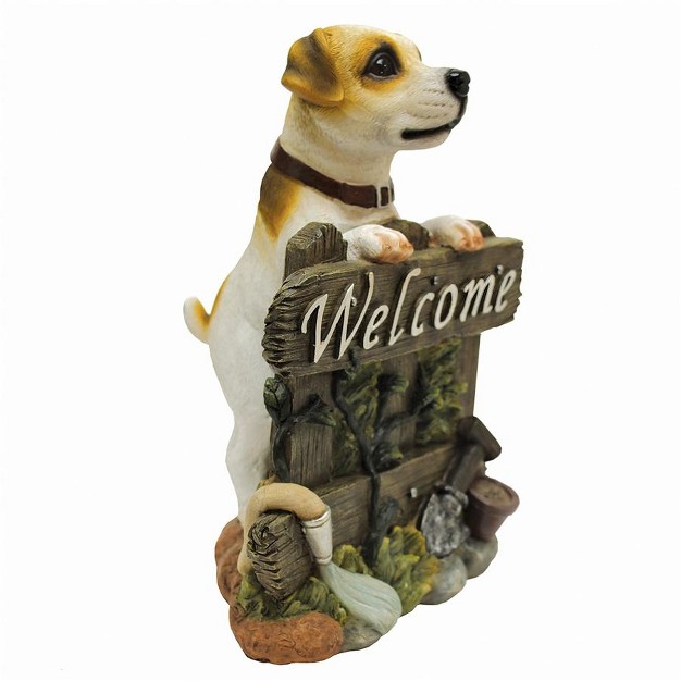 Design Toscano Jack Russell Terrier Dog Welcome Statue Multicolored