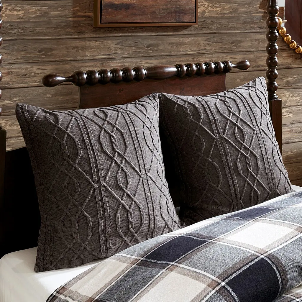 Black， Tan and Ivory Queen Urban Cabin 8 Piece Bedding Collection