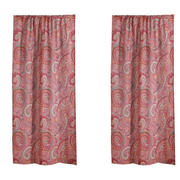 Spruce Paisley Lined Curtain Panel With Rod Pocket Levtex Home