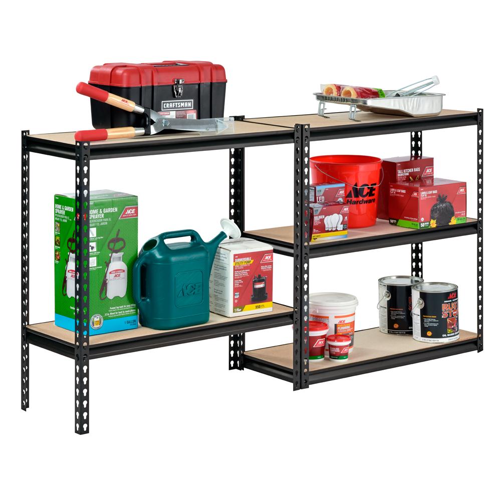 Muscle Rack Adjustable 3200 lbs Capacity 34 W x 14 D x 72 H 5-Shelf Freestanding Shelves， Black