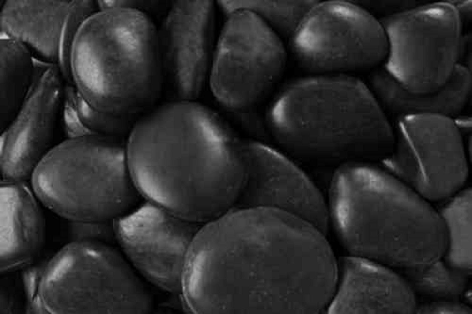 Rainforest, Outdoor Decorative Polished Pebbles, Black, 2-3