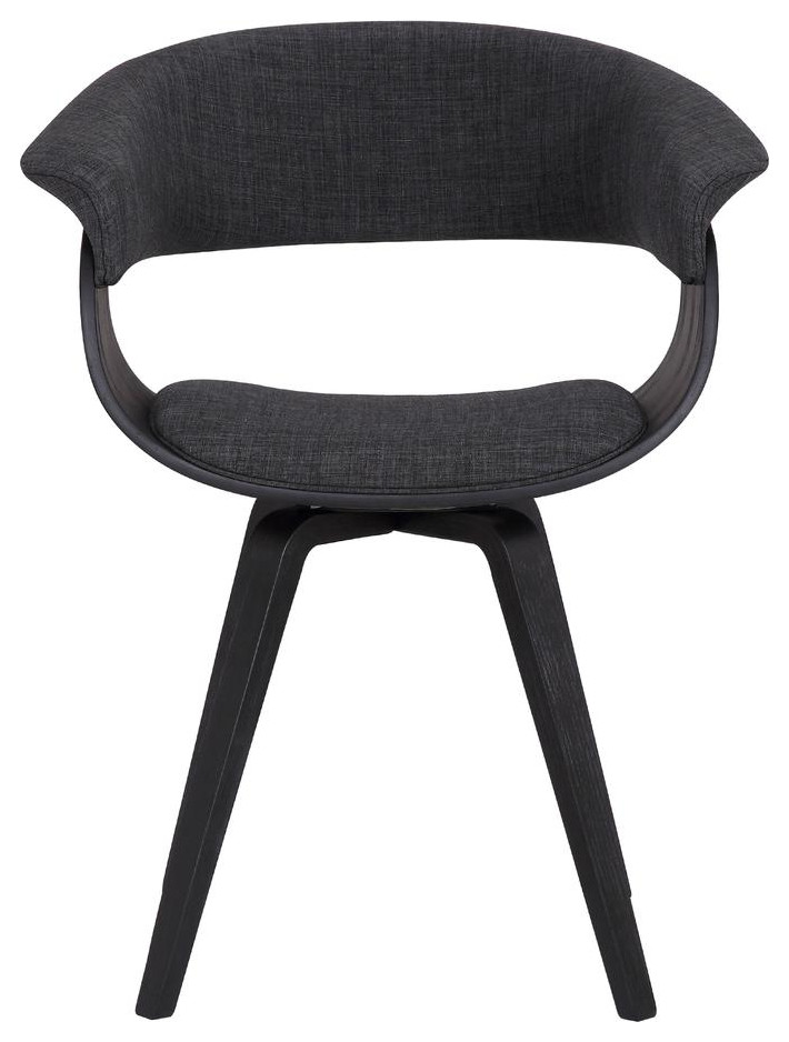 Summer Contemporary Dining Chair in Black Brush Wood Finish and Charcoal Fabric   Midcentury   Dining Chairs   by Furniture East Inc.  Houzz