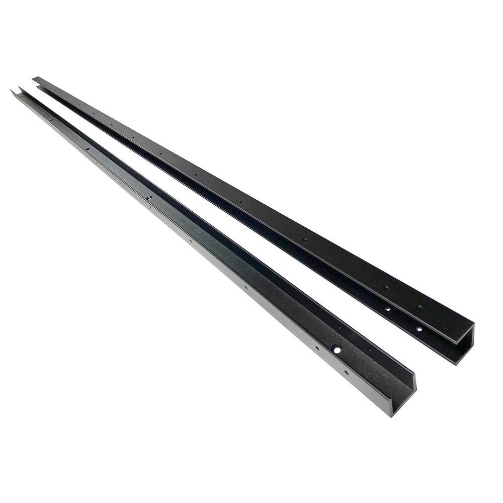 Slipfence 70 in. x 1-14 in. x 1-14 in. Black Aluminum Fence Channels for 6 ft. high fence 2 per pack includes screws. SF2-HCK06