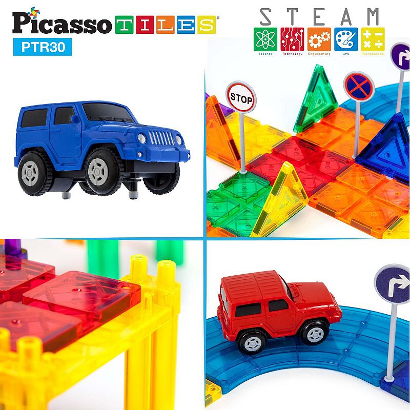 PICASSOTILES 30PC Race Track BUILDING BLOCKS