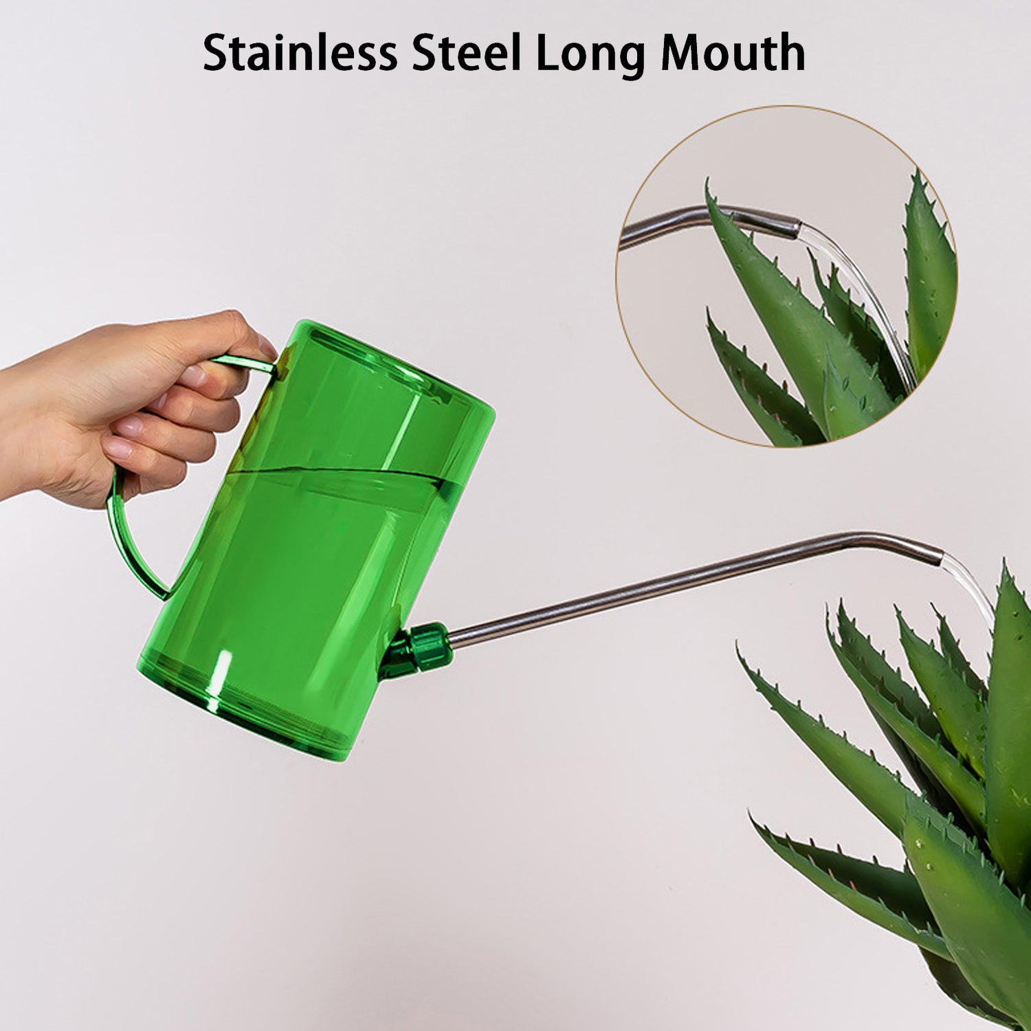 Vaupan Watering Can for Indoor Plants with Long Spout Stainless Steel， 1L/34oz Clear Measurable Scale Small Watering Can for Outdoor Plants Gardening Hanging Plants Succulents Flowers