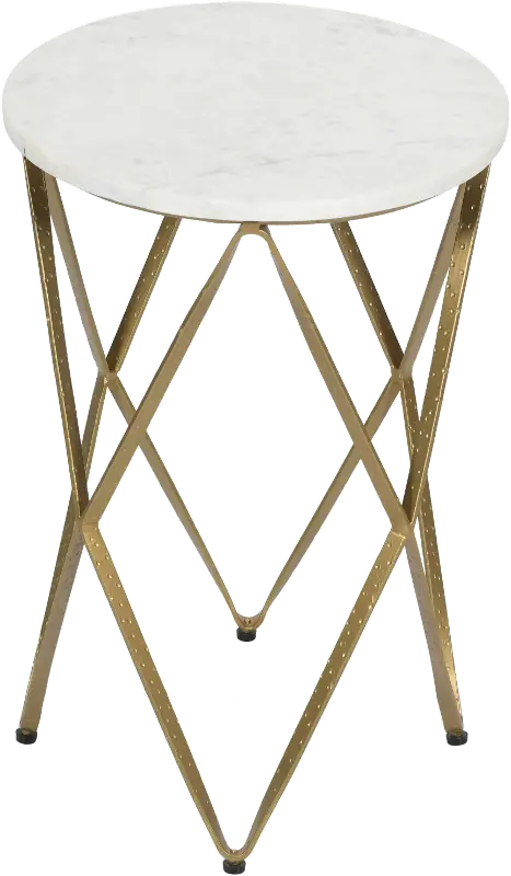 Glam White and Gold Accent Table