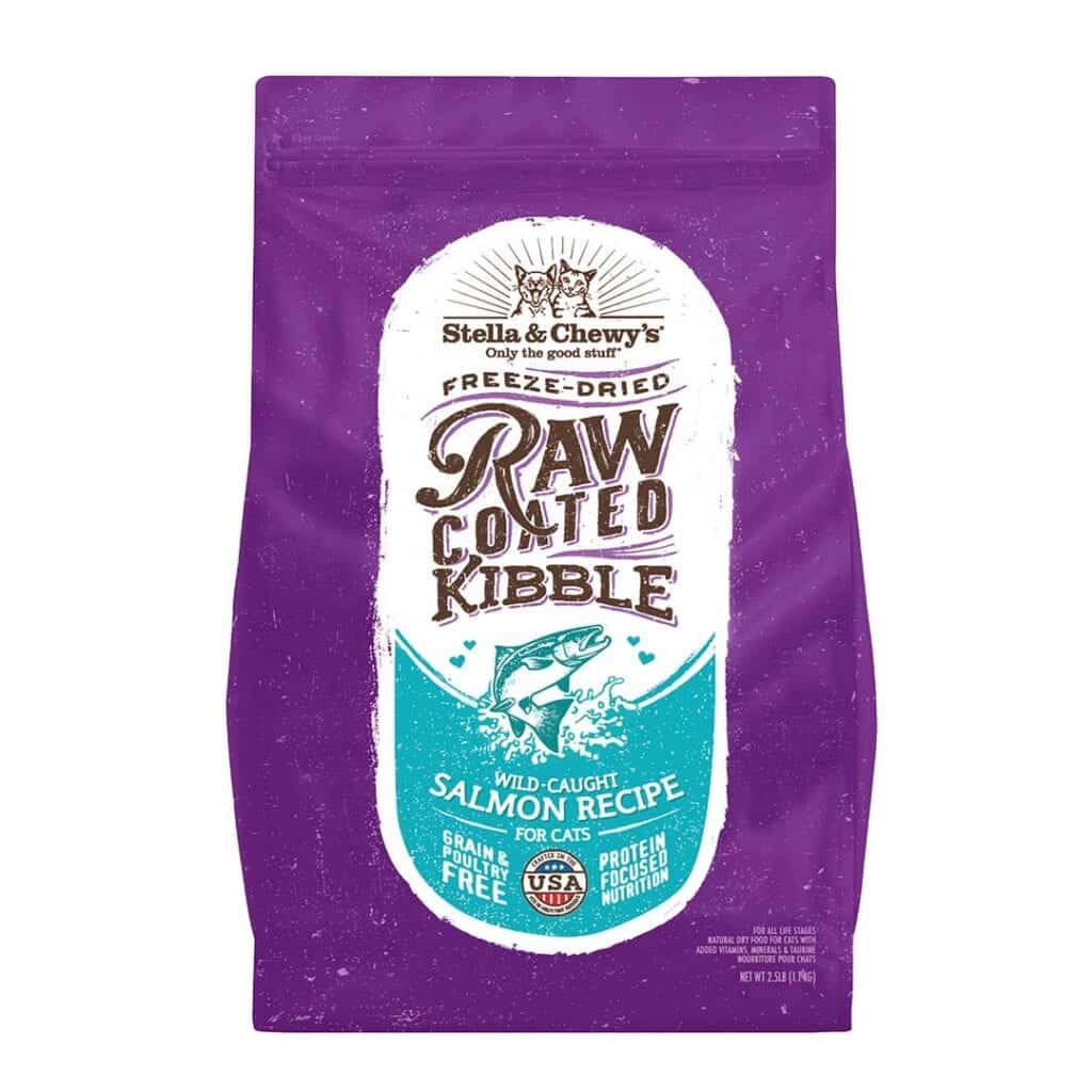 Stella  Chewys Raw Coated Kibble Wild-Caught Salmon Recipe Dry Cat F