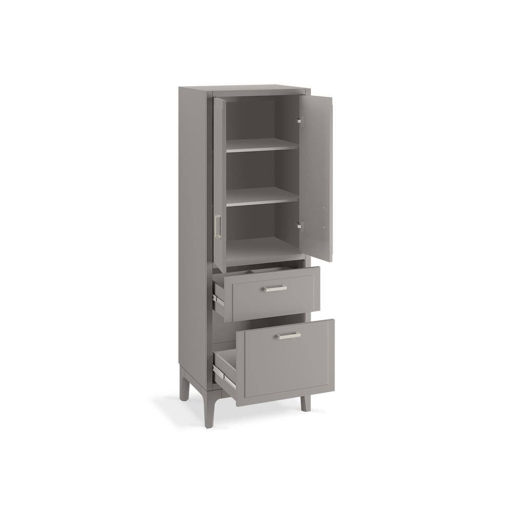 KOHLER Seer 24 in. W Linen Cabinet in Mohair Grey K-33556-ASB-1WT