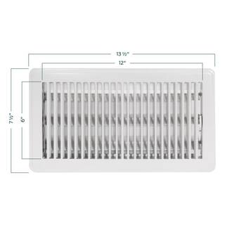 EZ-FLO 12 in. x 6 in. Steel Floor Diffuser White 61638