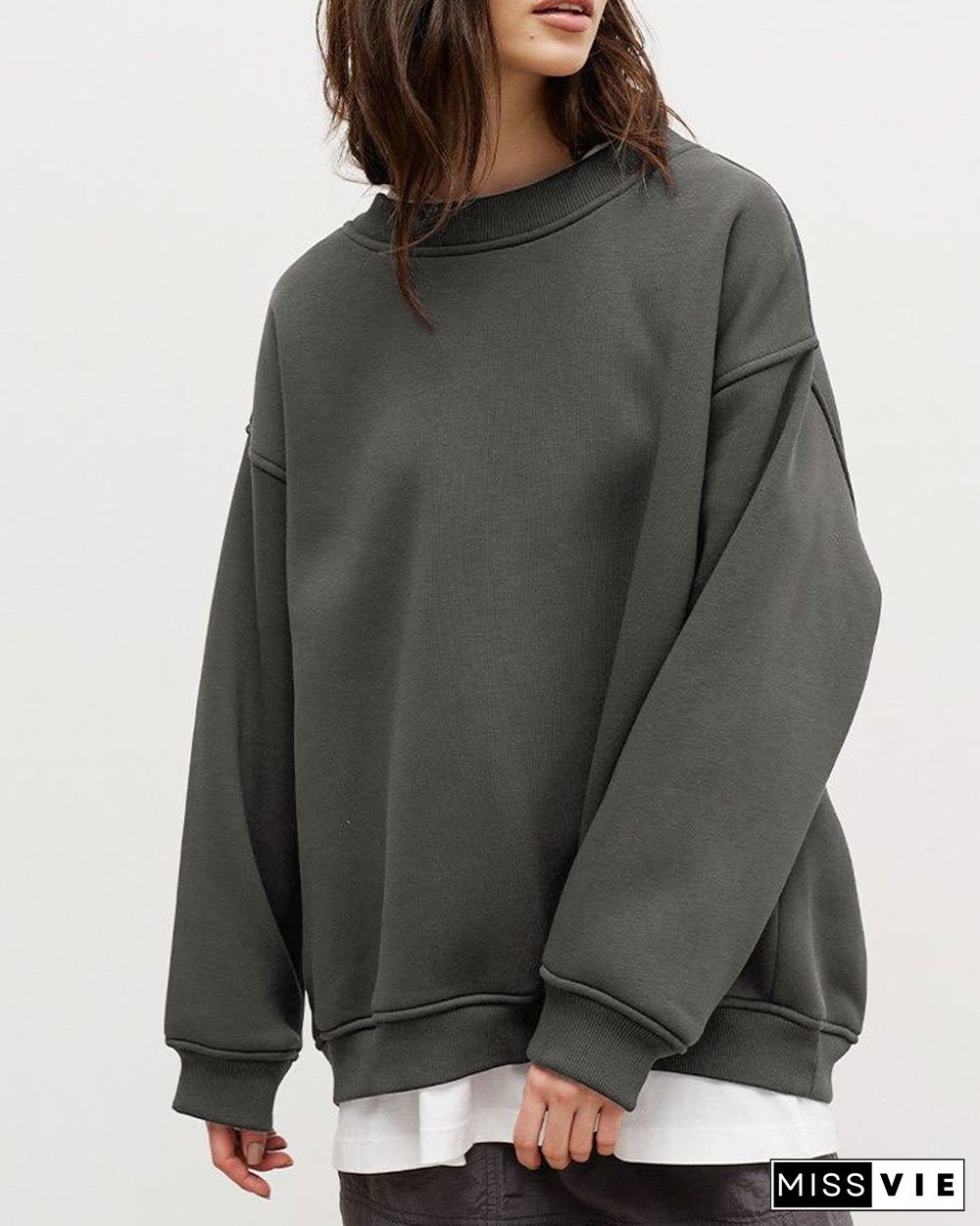 Casual Loose Polar Fleece Sweatshirt