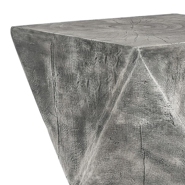 Adeco Concrete Accent End Table Modern Hourglass InOutdoor Side Table