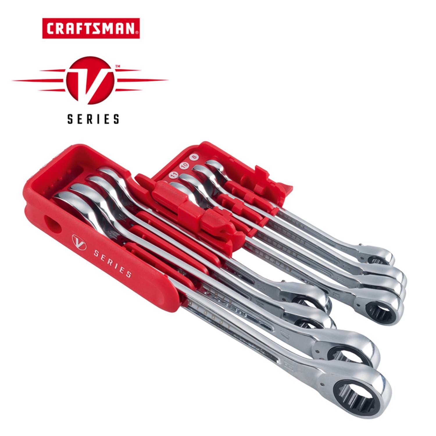 Craftsman V-Series Metric Reversible Ratcheting Combination Wrench Set 8 pc