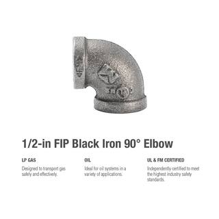 Southland 12 in. Black Malleable Iron 90 Degree FPT x FPT Elbow Fitting 520-003HN