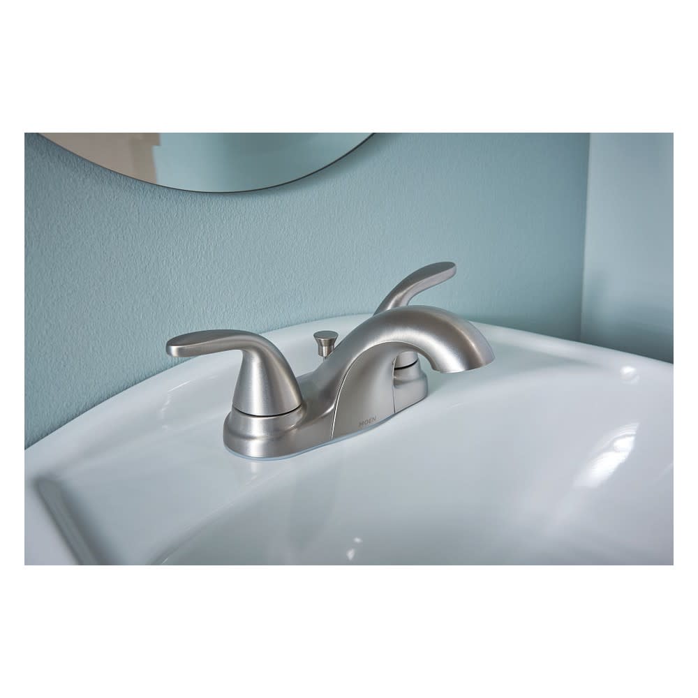 Moen Adler Bathroom Faucet 4 Brushed Nickel Two Handle ;