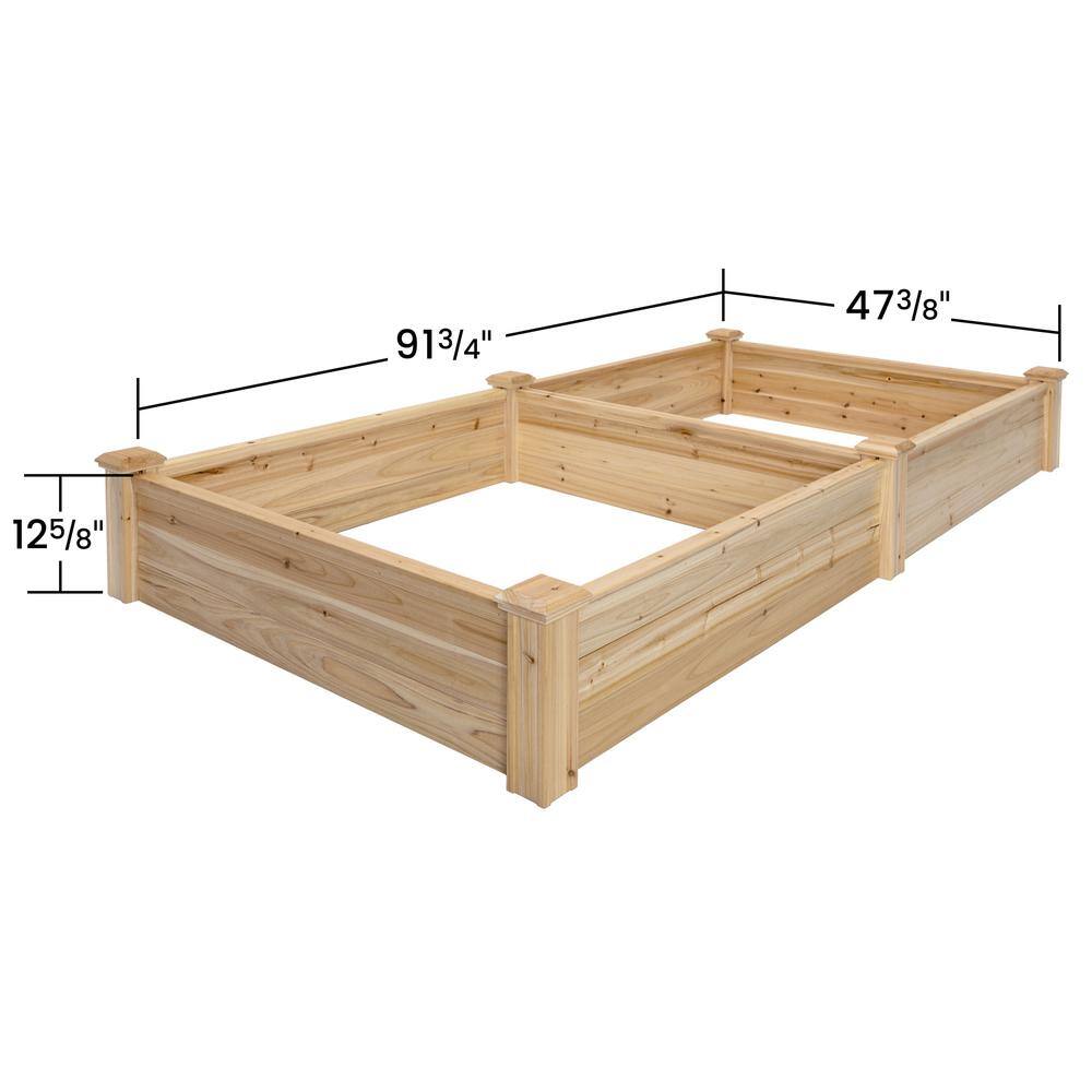 Outdoor Essentials Heirloom 4 ft. x 8 ft. Deluxe Natural Cedar Raised Garden Bed (Tool Free) 472552