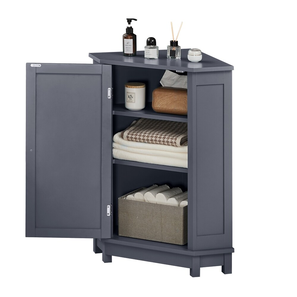 Living Room Corner Floor Storage Cabinet Plant Display Cabinet  Grey