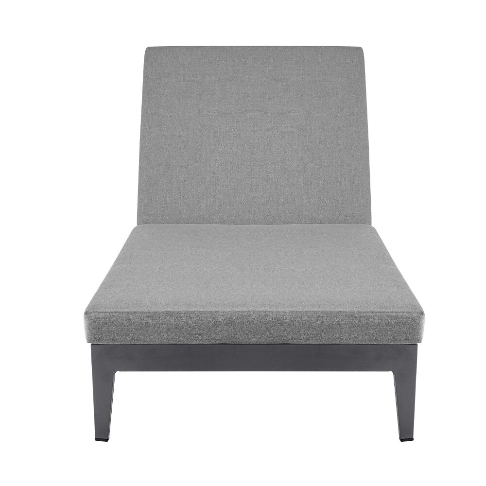 Jax 80 Inch Patio Adjustable Chaise Lounge Chair  Aluminum Frame  Dark Gray   13 H x 28 W x 80 L Inches