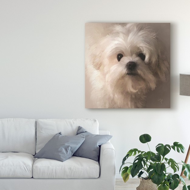 Trademark Fine Art lois Bryan x27 maltese Puppy Portrait x27 Canvas Art